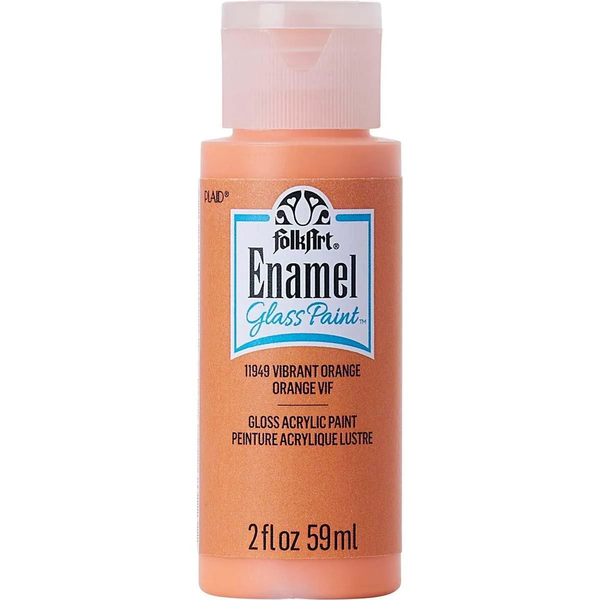 FolkArt Enamel Paint - Vibrant Orange (2 oz Bottle)