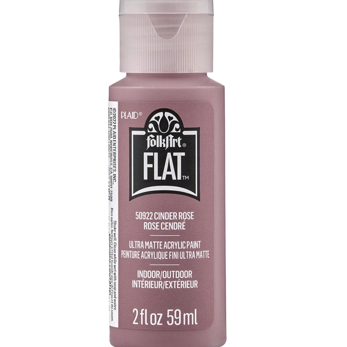 FolkArt Flat Ultra Matte Acrylic Paint - Cinder Rose (2 oz Bottle)