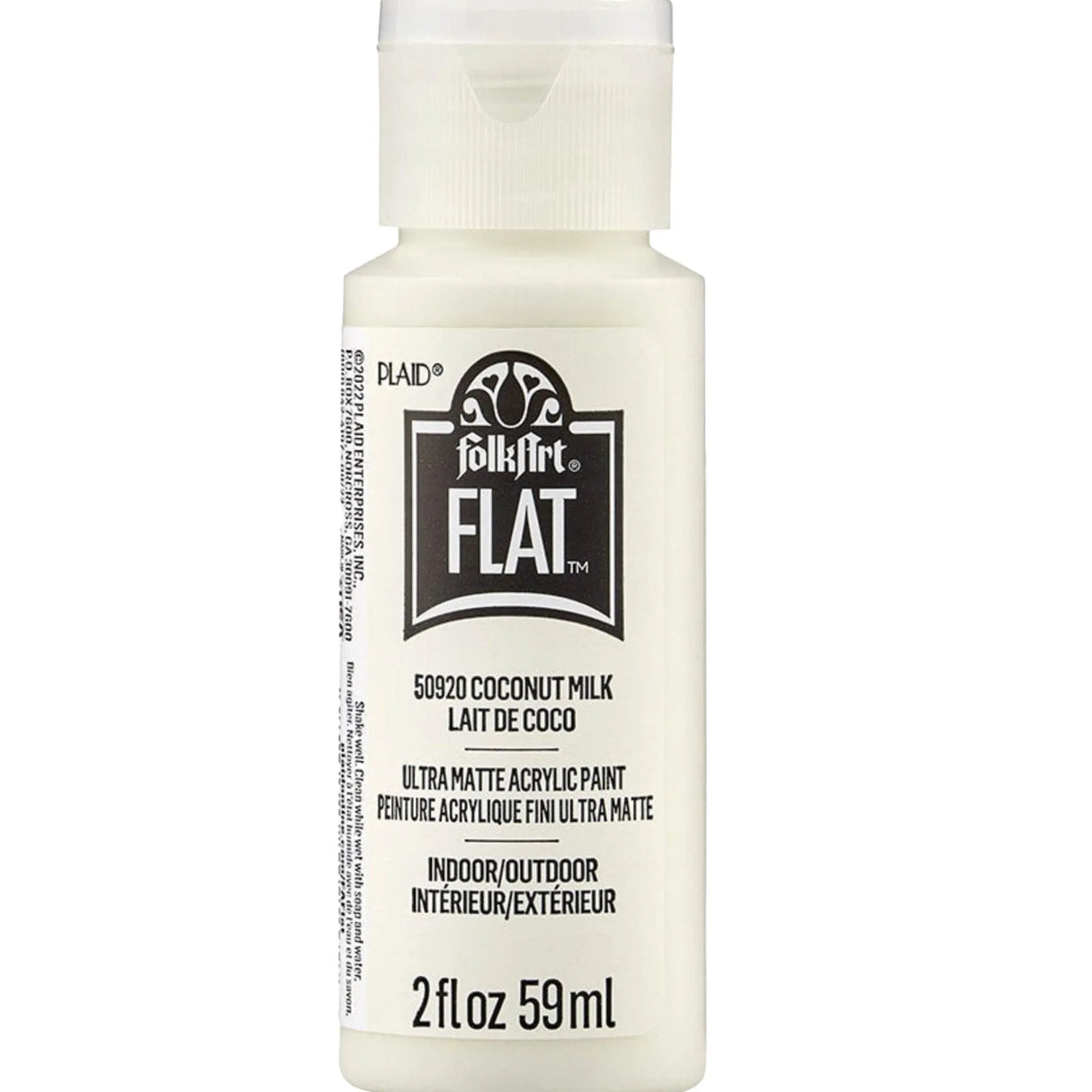FolkArt Flat Ultra Matte Acrylic Paint - Coconut Milk (2 oz Bottle)