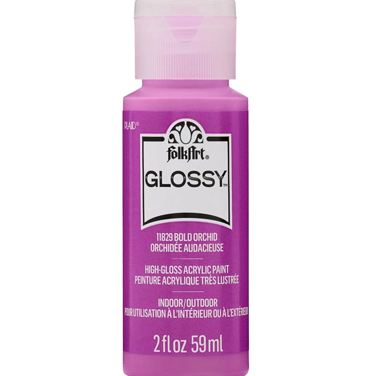 FolkArt Glossy Acrylic Paint - Bold Orchid (2 oz Bottle)