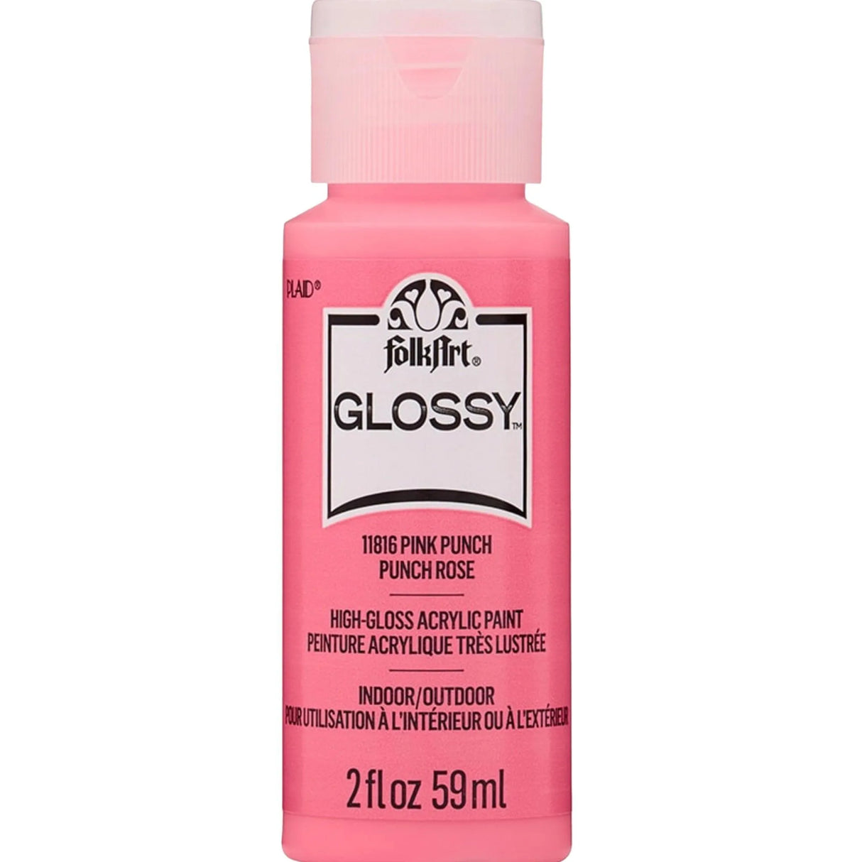 FolkArt Glossy Acrylic Paint - Pink Punch (2 oz Bottle)