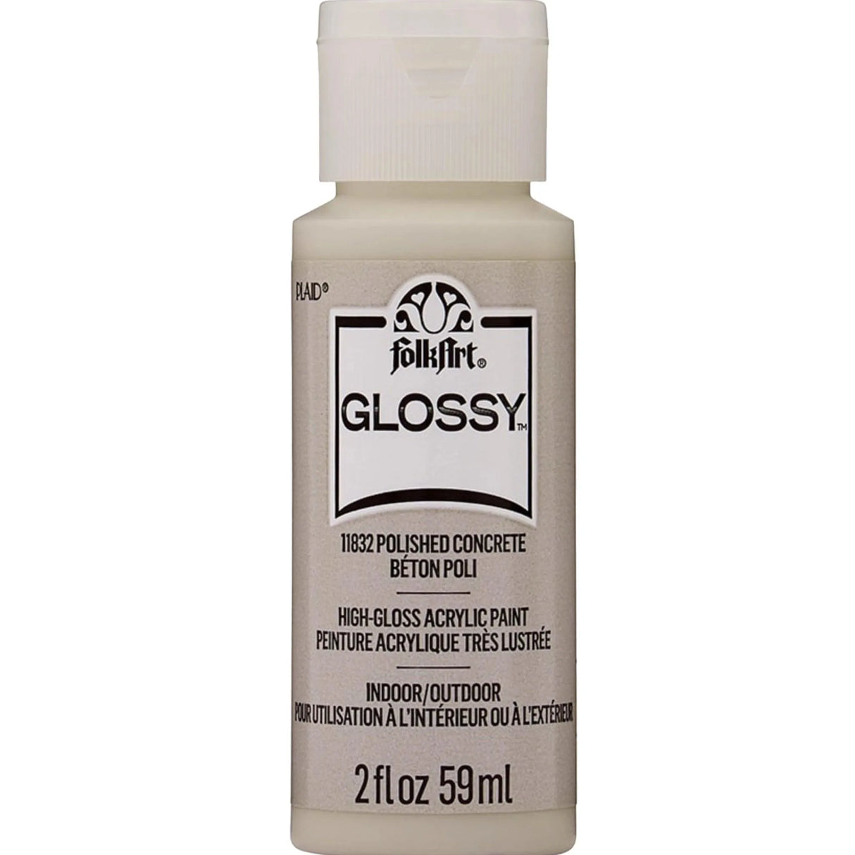 FolkArt Glossy Acrylic Paint - Polished Concrete (2 oz Bottle)