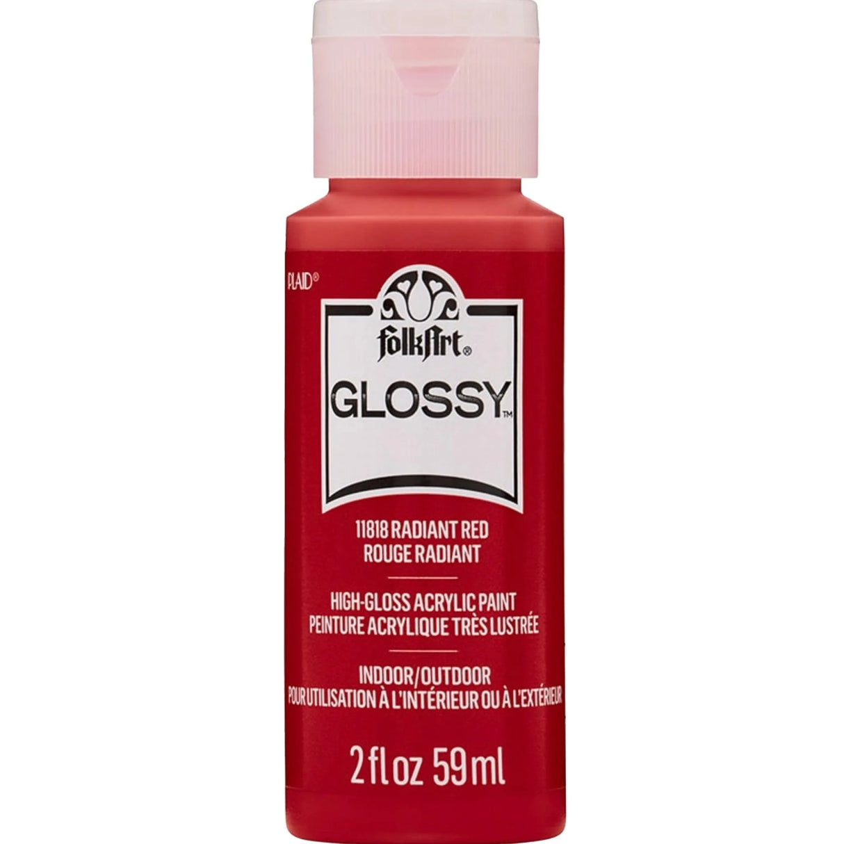 FolkArt Glossy Acrylic Paint - Radiant Red (2 oz Bottle)
