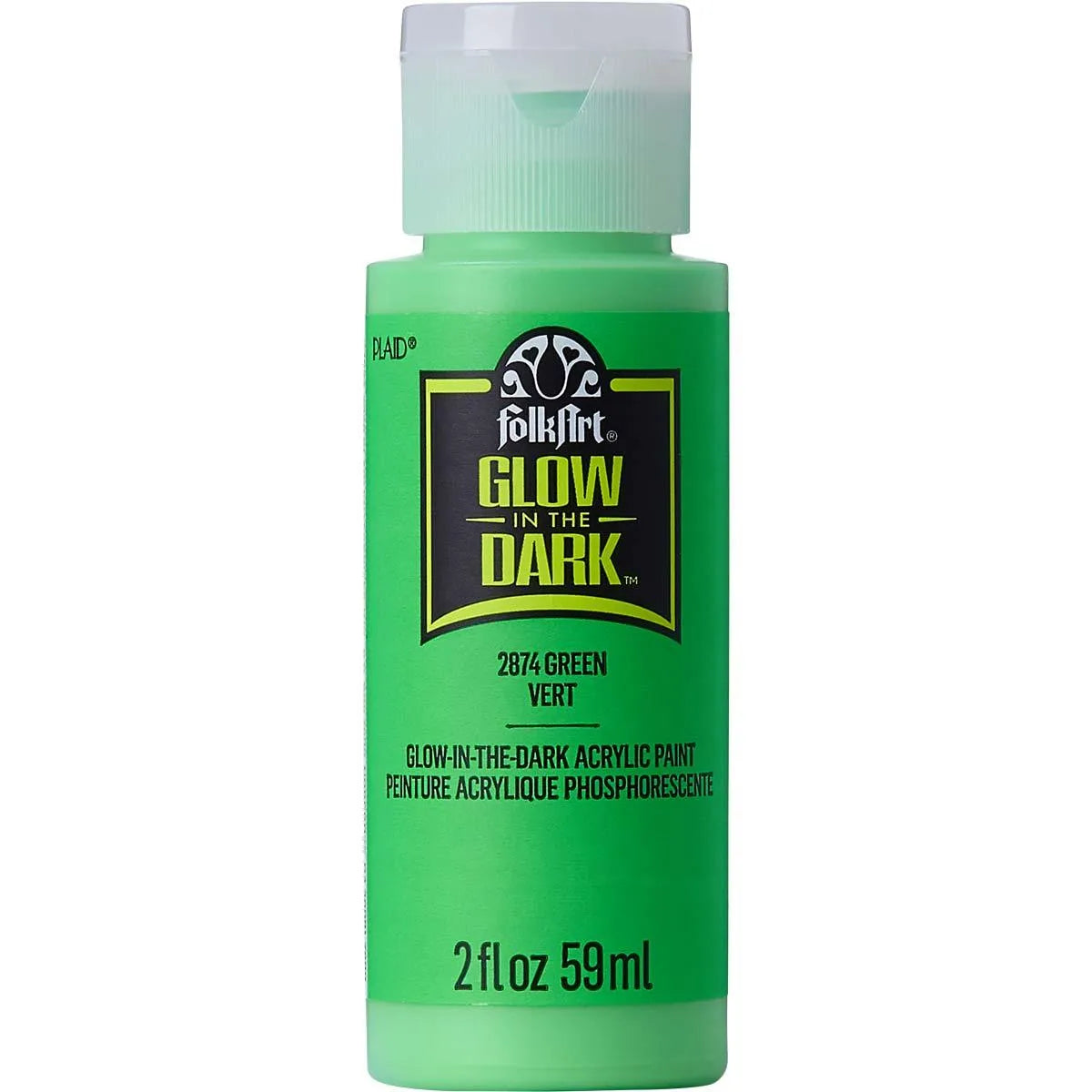 FolkArt Glow In Dark Acrylic Paint - Green (2 oz Bottle)
