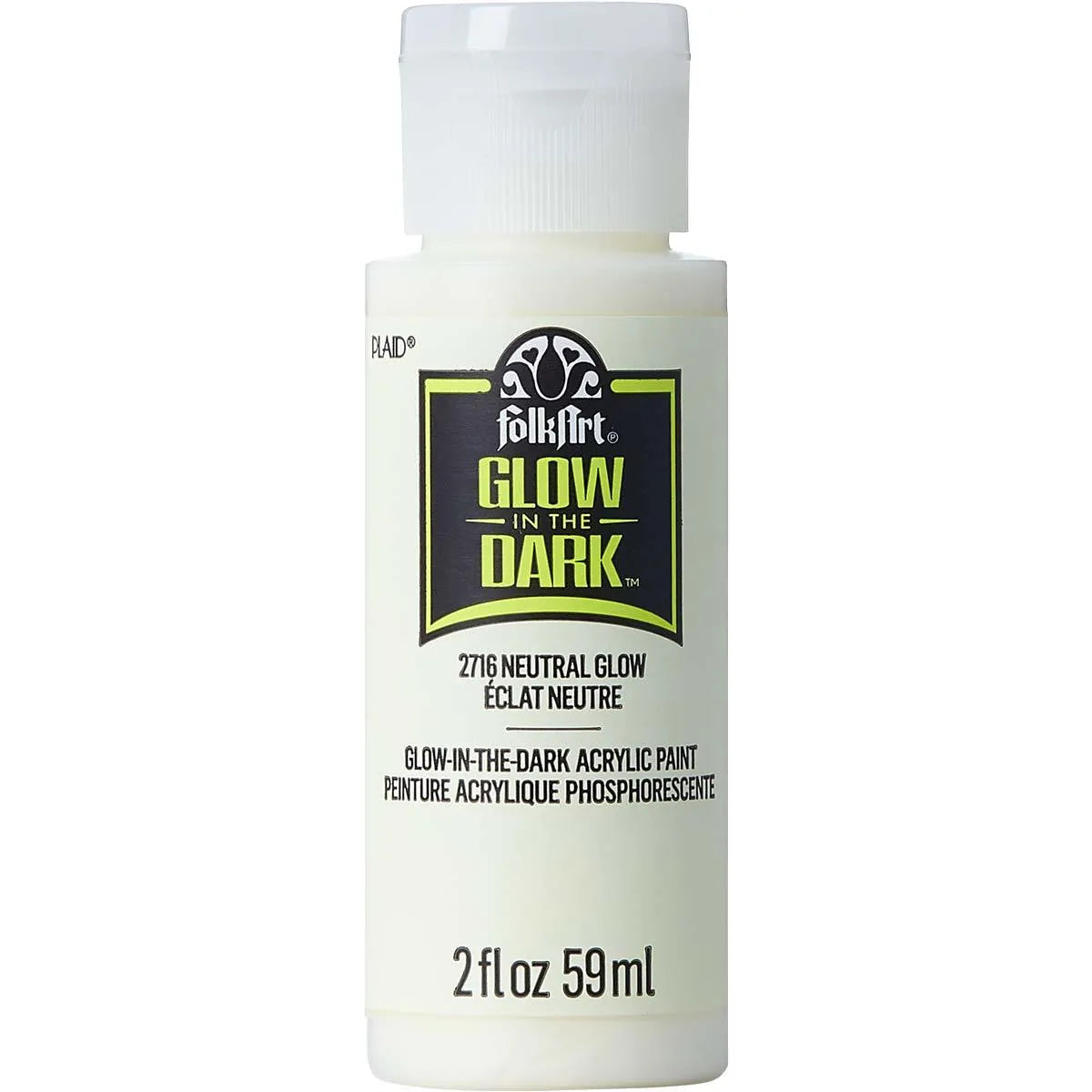 FolkArt Glow In Dark Acrylic Paint - Neutral (2 oz Bottle)