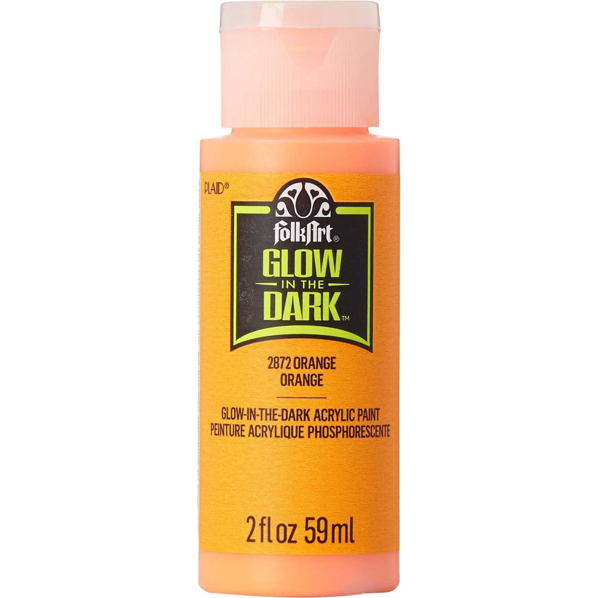 FolkArt Glow In Dark Acrylic Paint - Orange (2 oz Bottle)