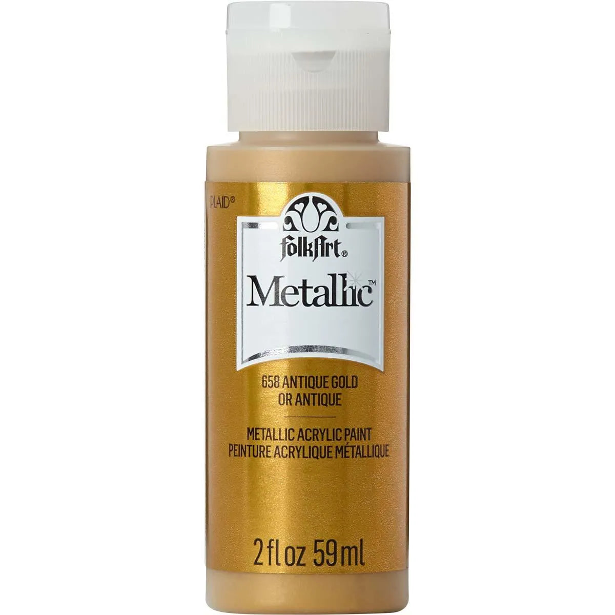 FolkArt Metallic Acrylic Paint - Antique Gold (2 oz Bottle)