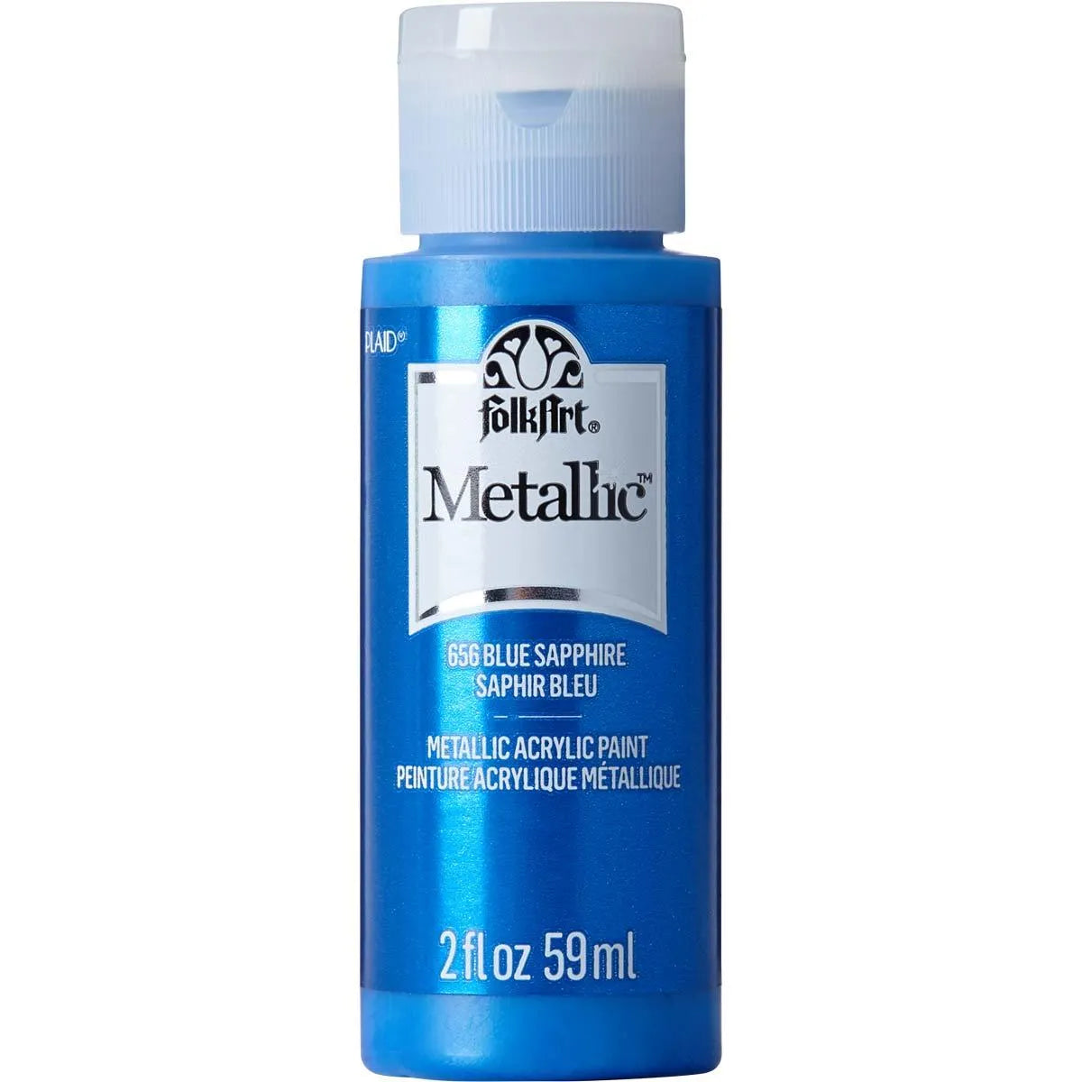 FolkArt Metallic Acrylic Paint - Blue Sapphire (2 oz Bottle)