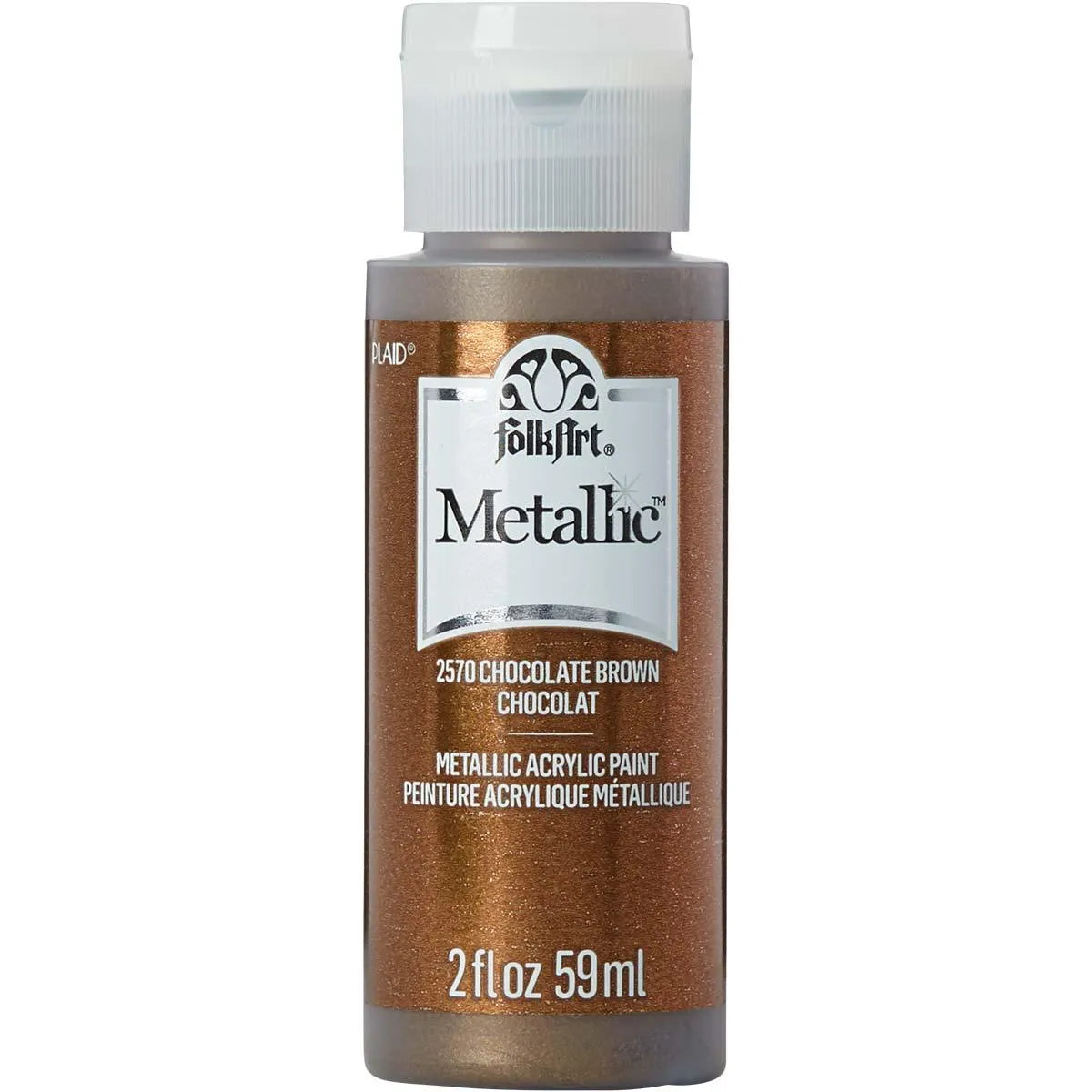 FolkArt Metallic Acrylic Paint - Chocolate Brown (2 oz Bottle)