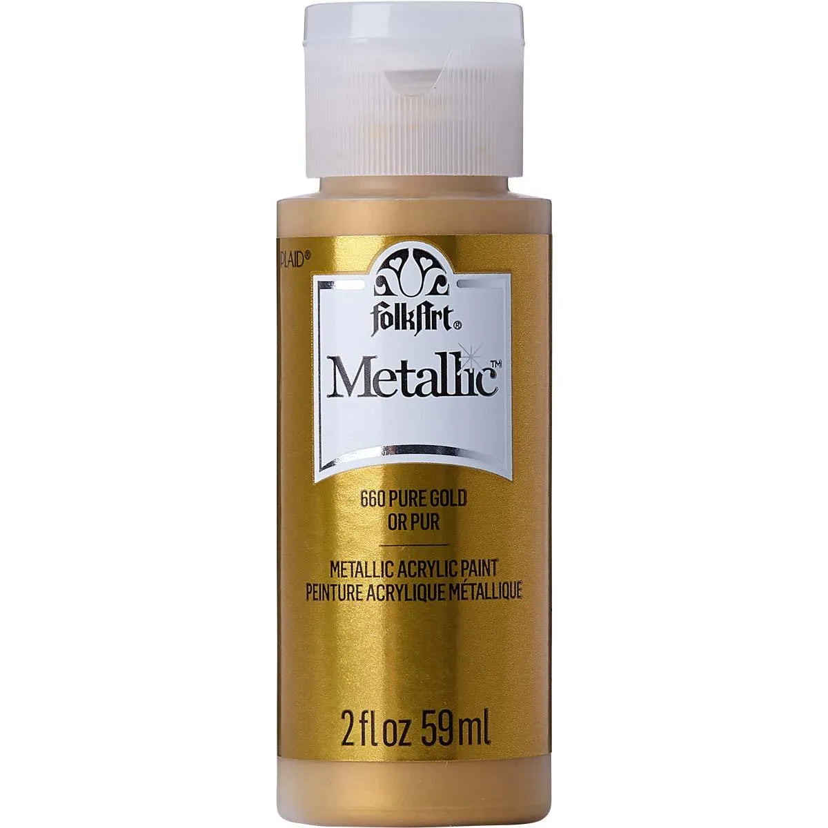 FolkArt Metallic Acrylic Paint - Pure Gold (2 oz Bottle)
