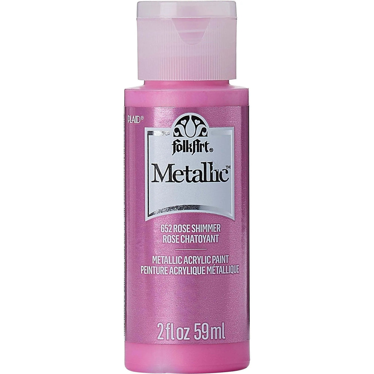 FolkArt Metallic Acrylic Paint - Rose (2 oz Bottle)