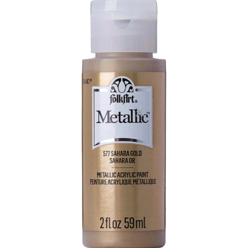 FolkArt Metallic Acrylic Paint - Sahara Gold (2 oz Bottle)