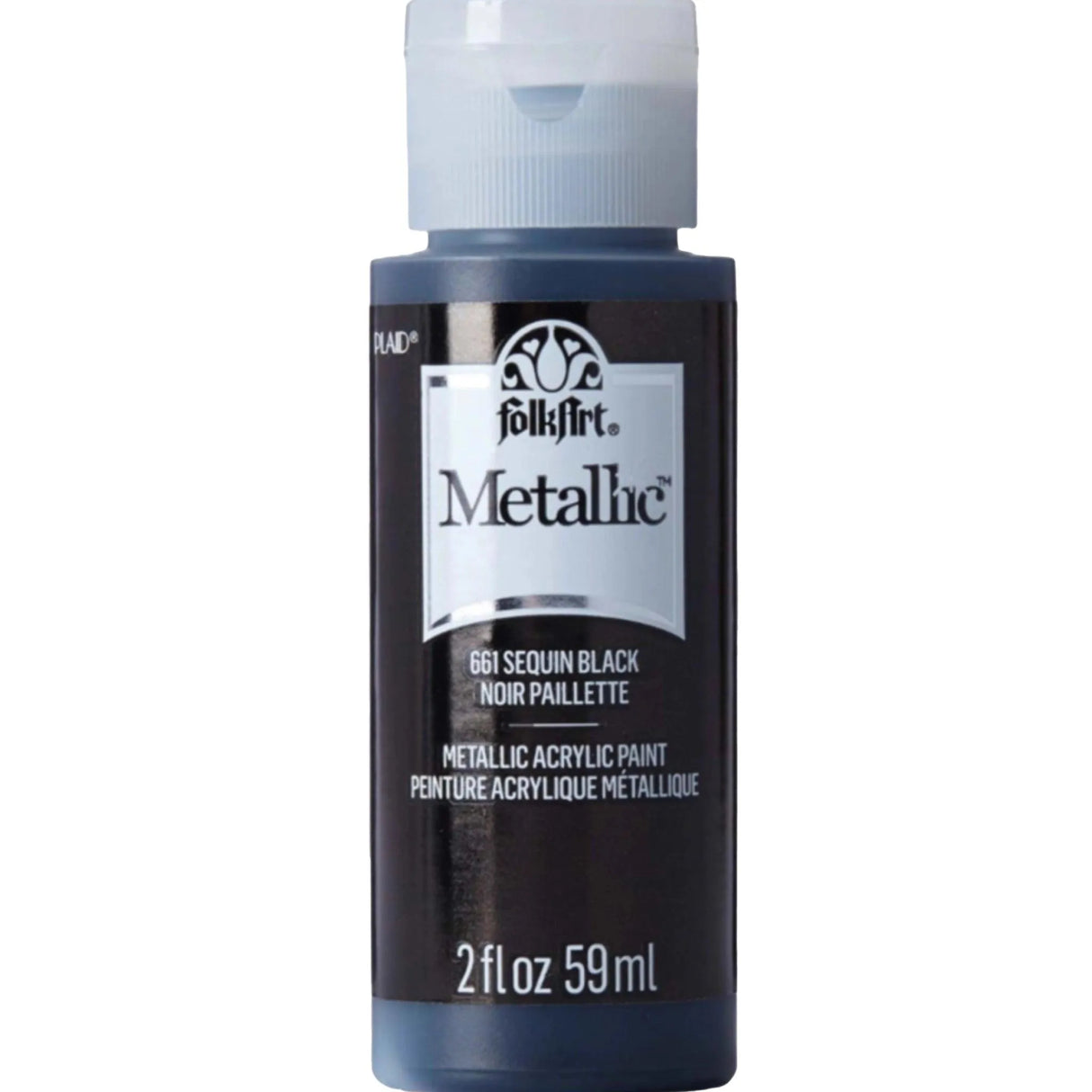 FolkArt Metallic Acrylic Paint - Sequin Black (2 oz Bottle)