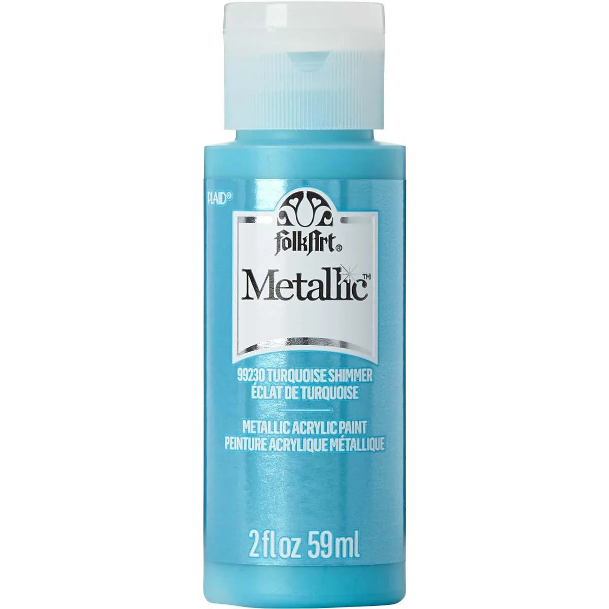 FolkArt Metallic Acrylic Paint - Turquoise Shimmer (2 oz Bottle)