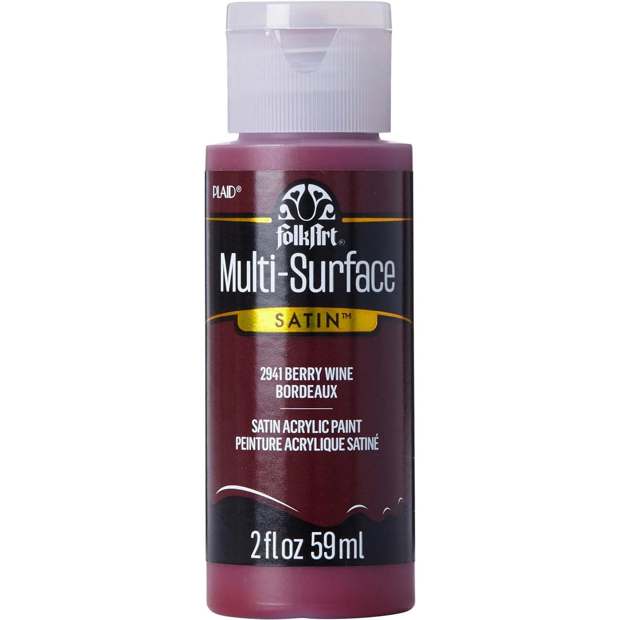 FolkArt Multi-Surface Acrylic Paint - Berry Wine (2 oz Bottle)