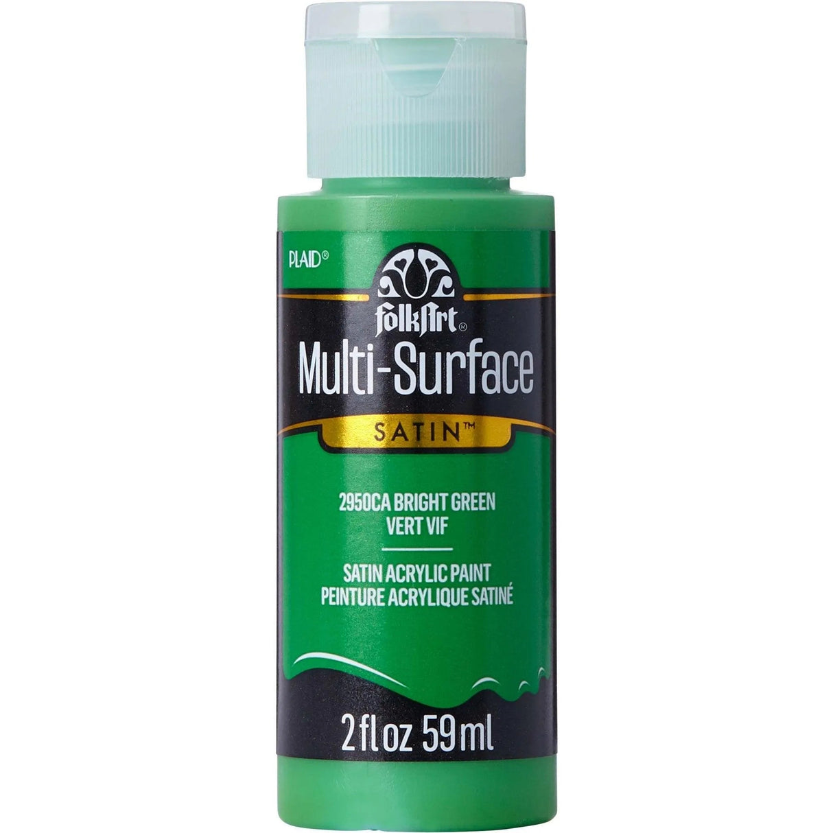 FolkArt Multi-Surface Acrylic Paint - Bright Green (2 oz Bottle)