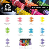 FolkArt Multi-Surface Acrylic Paint - Bright Set 2 (10 Set - 2 oz Bottles)
