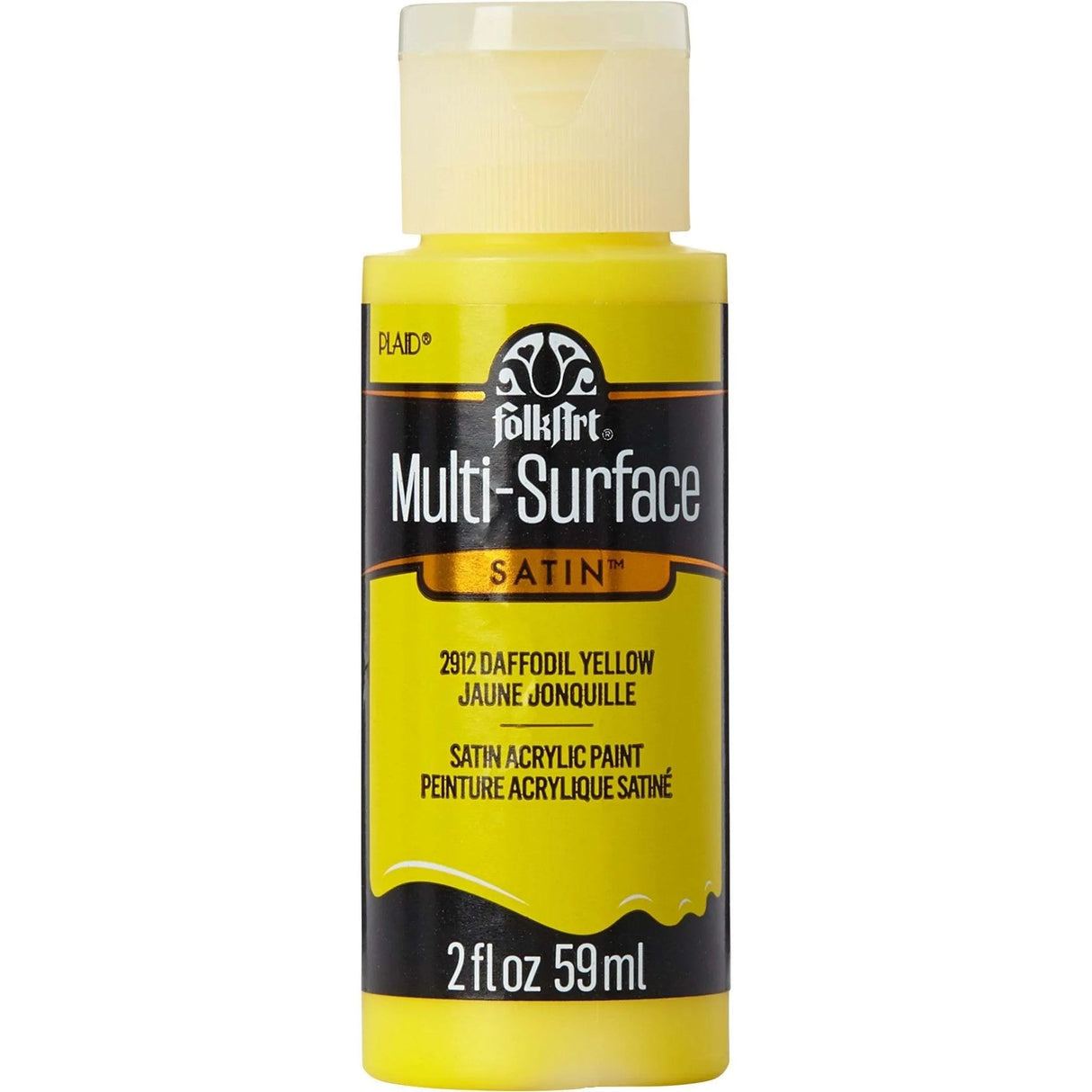 FolkArt Multi-Surface Acrylic Paint - Daffodil Yellow (2 oz Bottle)