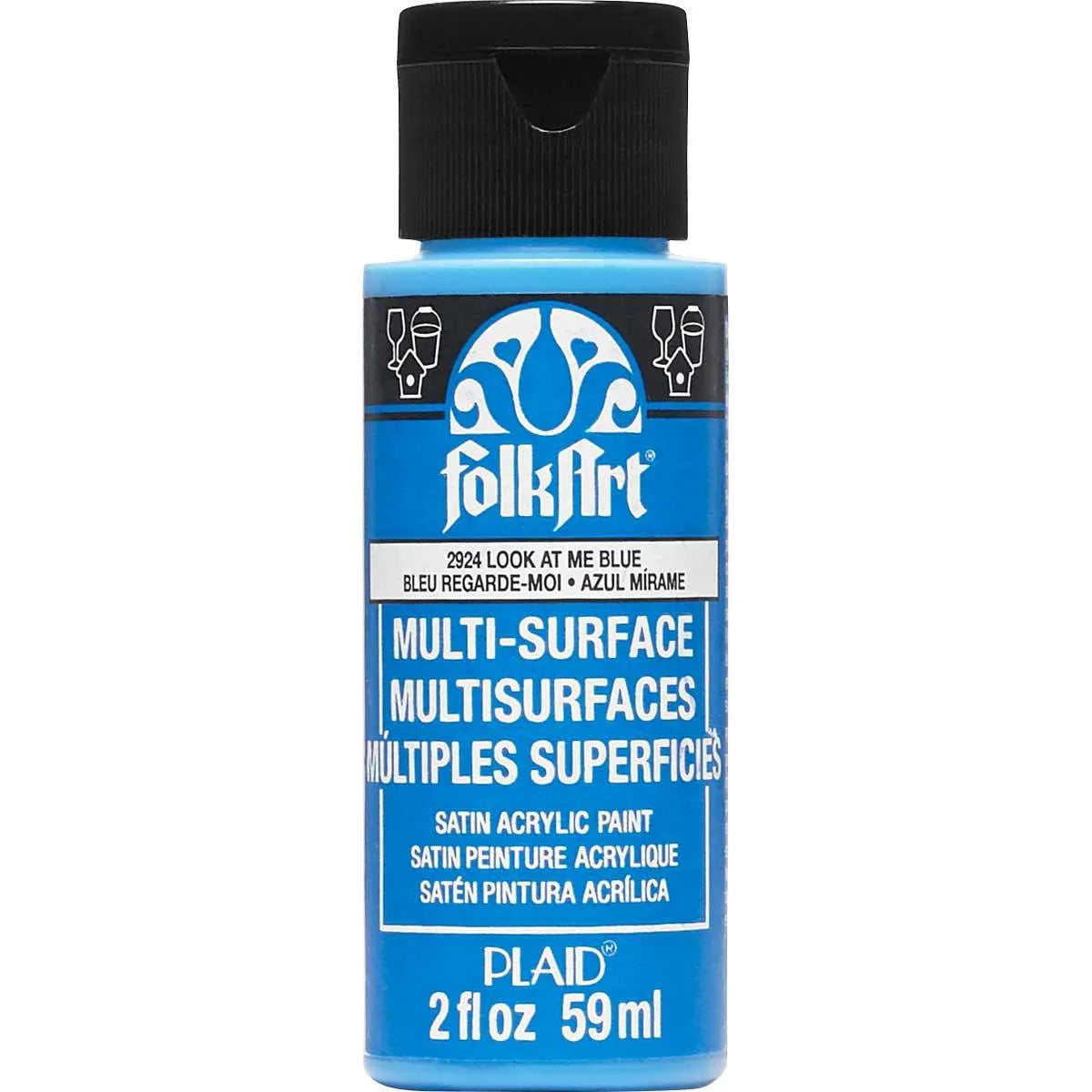 FolkArt Multi-Surface Acrylic Paint - Look At Me Blue (2 oz Bottle)
