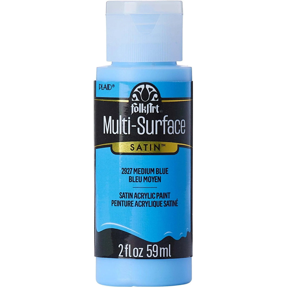 FolkArt Multi-Surface Acrylic Paint - Medium Blue (2 oz Bottle)
