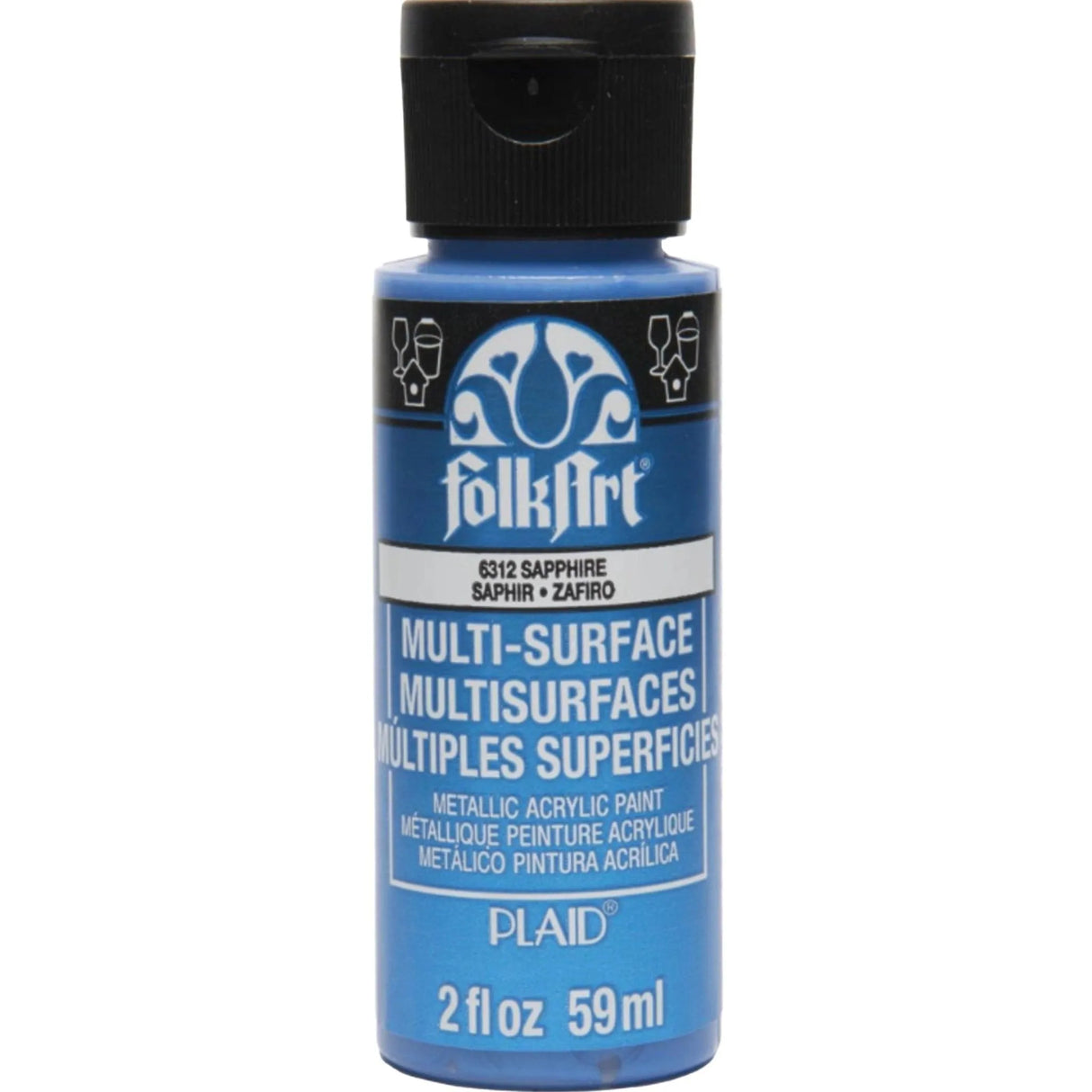 FolkArt Multi-Surface Acrylic Paint - Metallic Sapphire (2 oz Bottle)