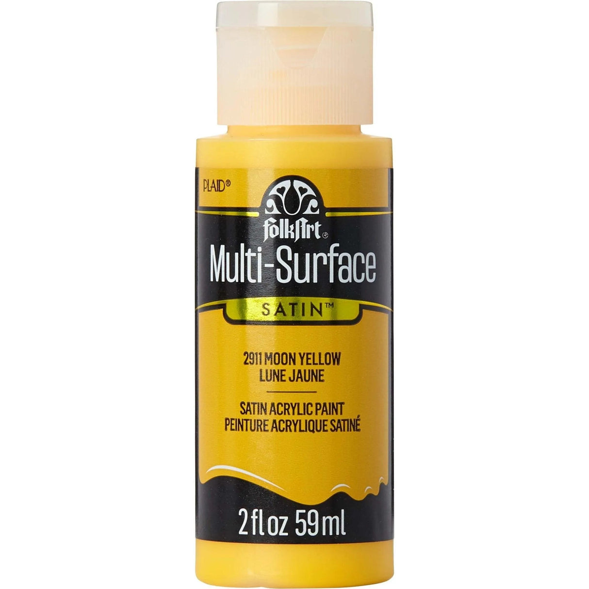 FolkArt Multi-Surface Acrylic Paint - Moon Yellow (2 oz Bottle)