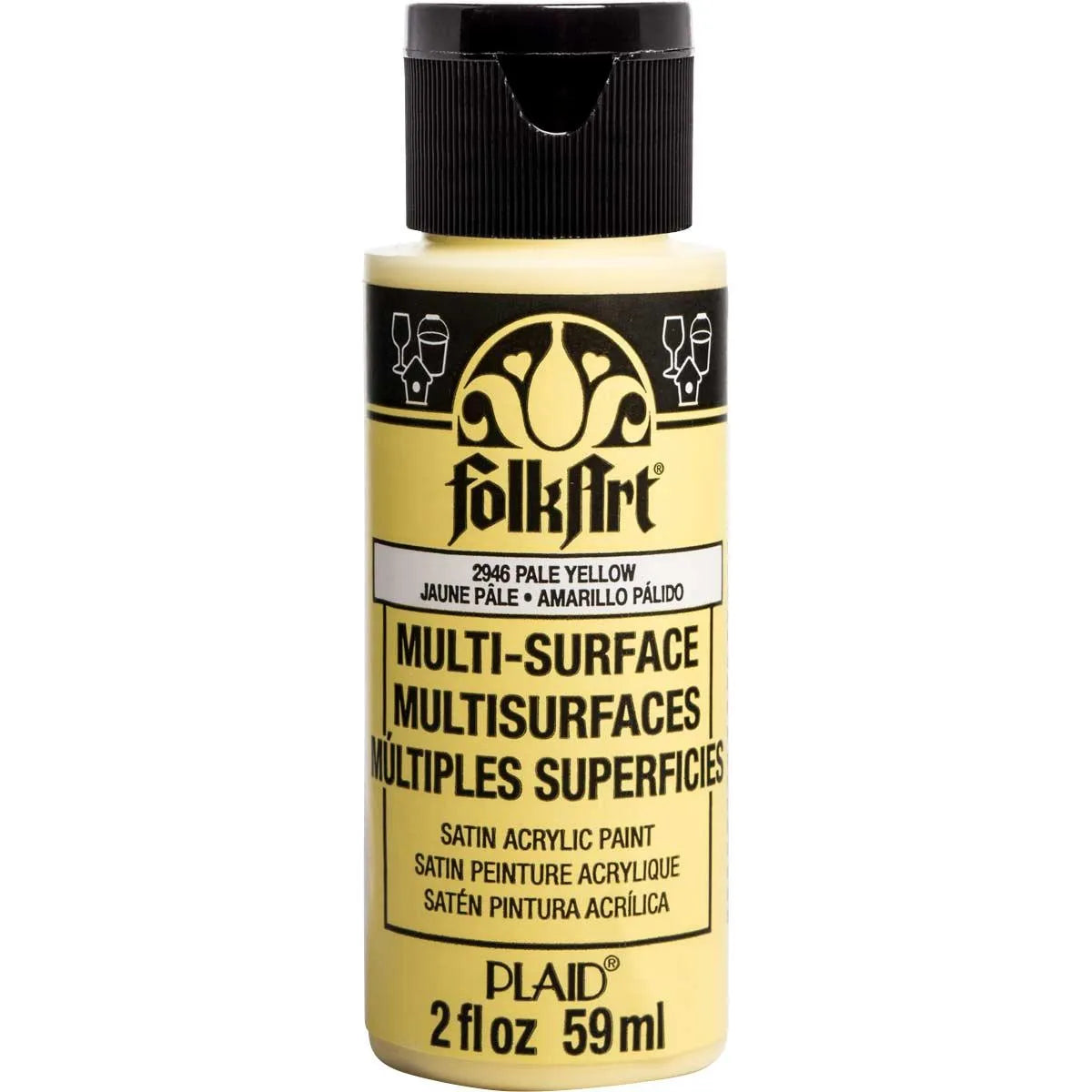 FolkArt Multi-Surface Acrylic Paint - Pale Yellow (2 oz Bottle)