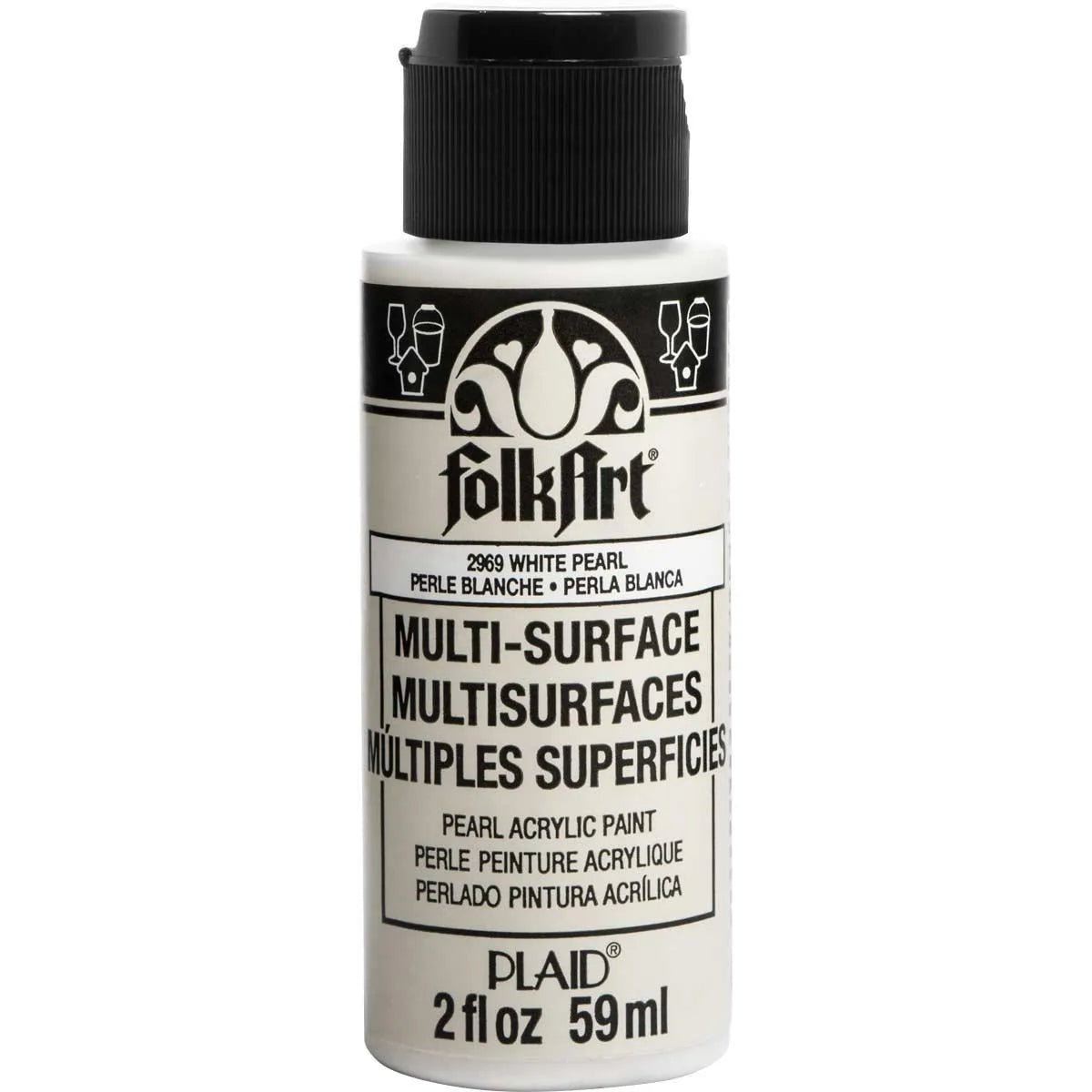 FolkArt Multi-Surface Acrylic Paint - Pearl White (2 oz Bottle)