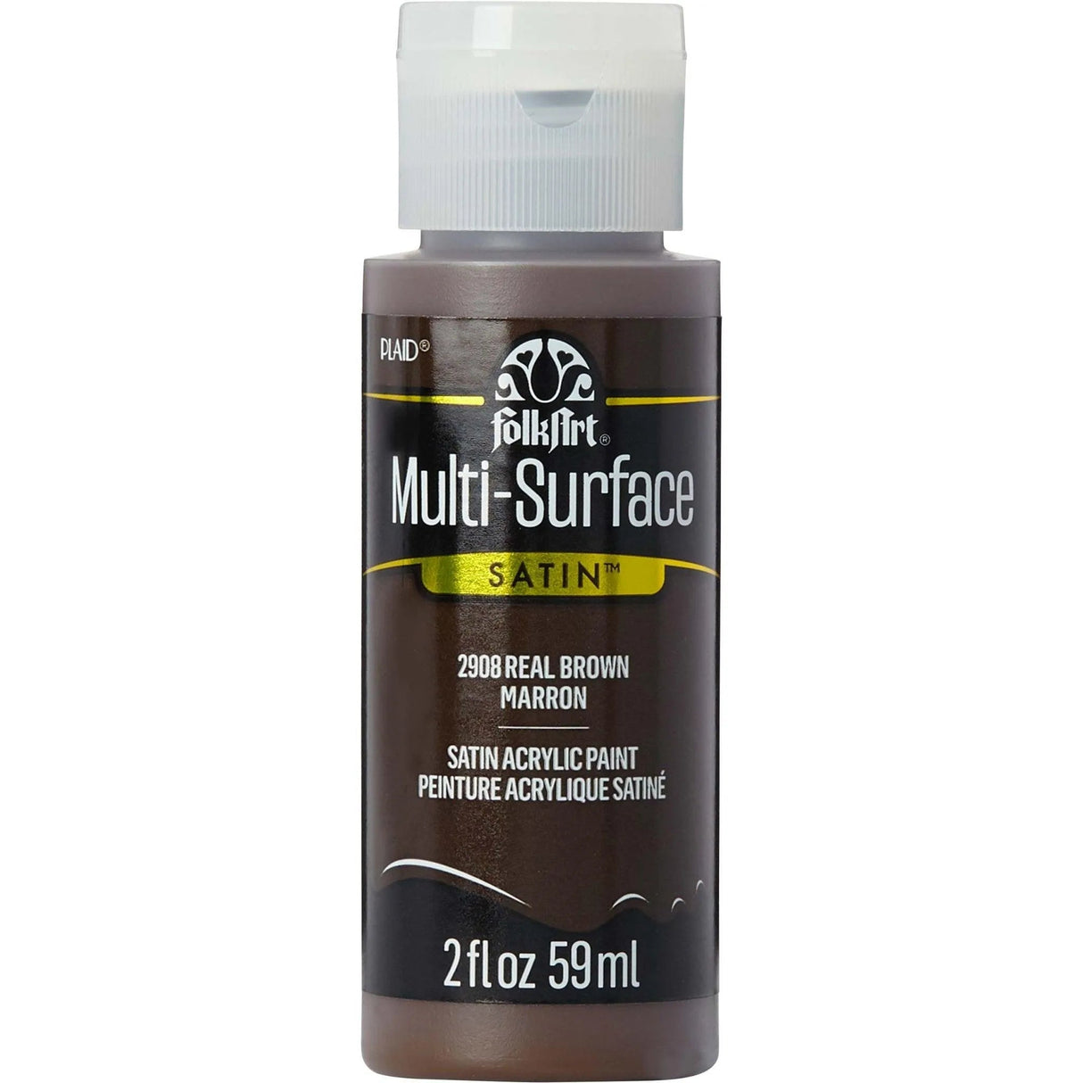 FolkArt Multi-Surface Acrylic Paint - Real Brown (2 oz Bottle)