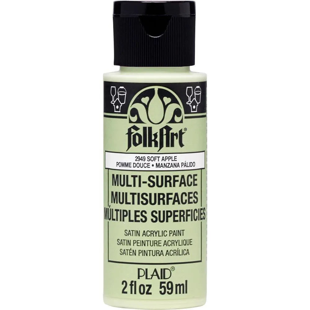 FolkArt Multi-Surface Acrylic Paint - Soft Apple (2 oz Bottle)