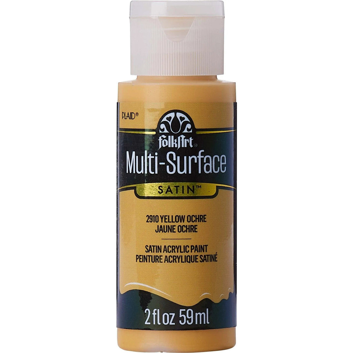 FolkArt Multi-Surface Acrylic Paint - Yellow Ochre (2 oz Bottle)