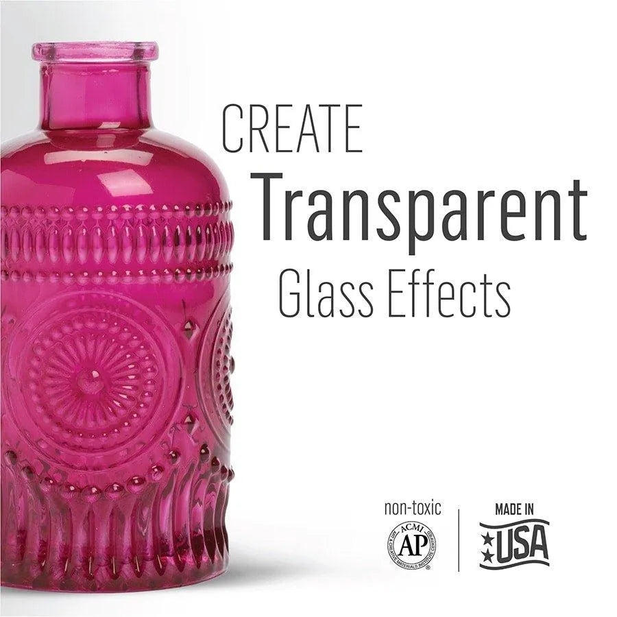 FolkArt Murano Glass Paint & Brush Set (10 Bottles 2 oz & 5 Brushes)