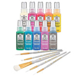 FolkArt Murano Glass Paint & Brush Set (10 Bottles 2 oz & 5 Brushes)