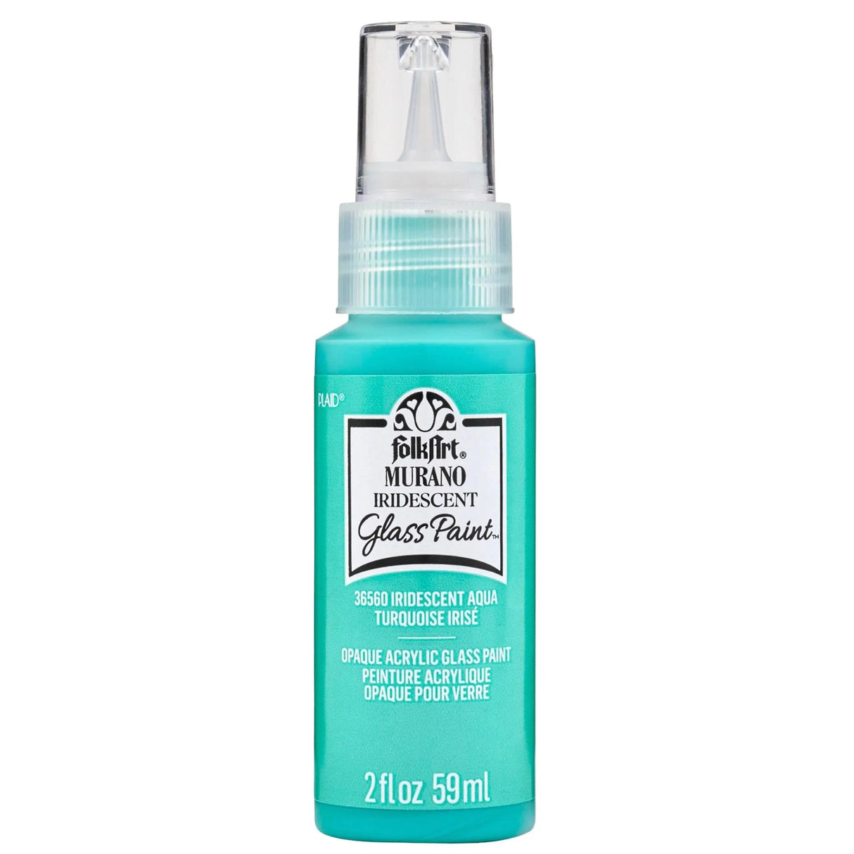 FolkArt Murano Glass Paint - Iridescent Aqua (2 oz Bottle)