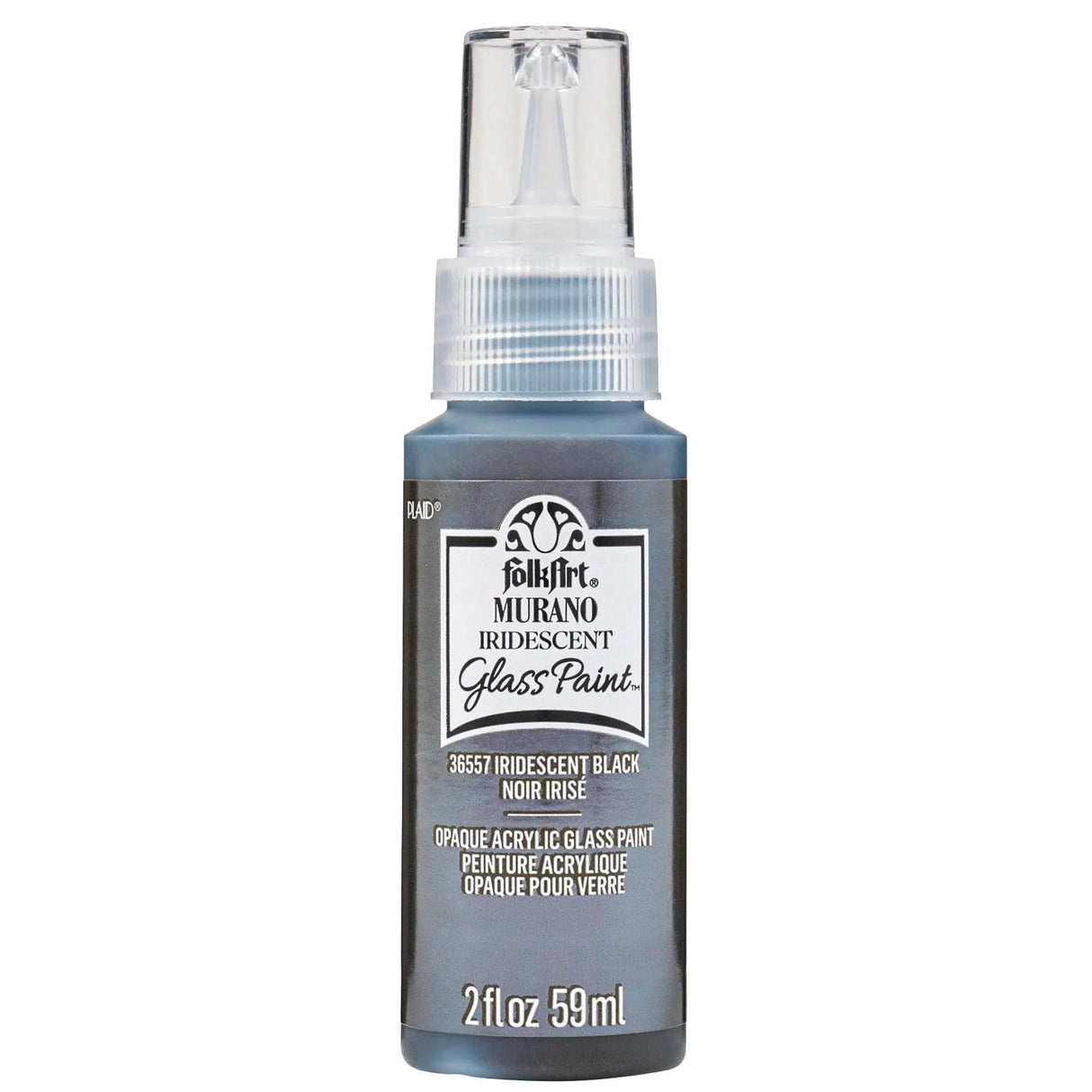 FolkArt Murano Glass Paint - Iridescent Black (2 oz Bottle)