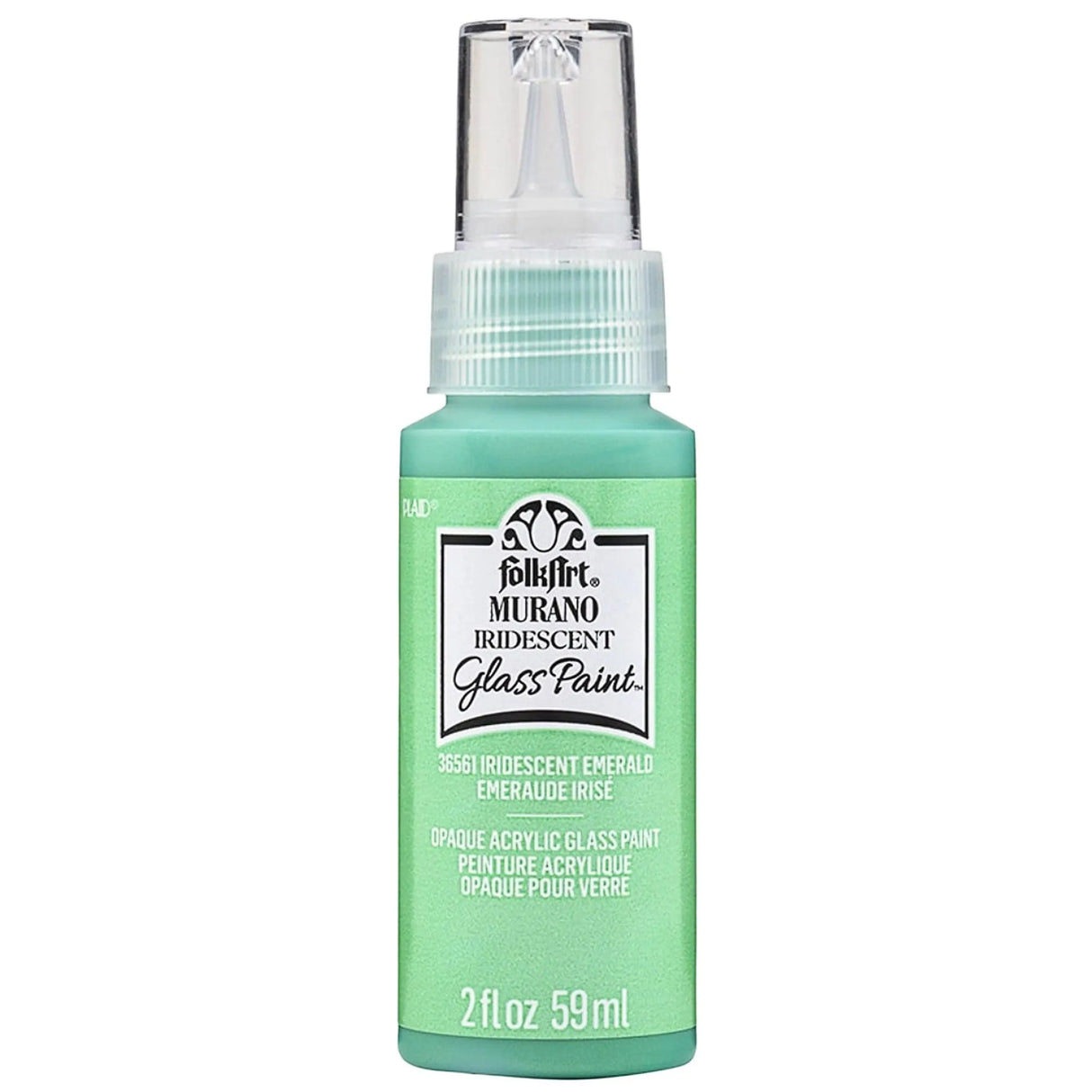 FolkArt Murano Glass Paint - Iridescent Emerald (2 oz Bottle)