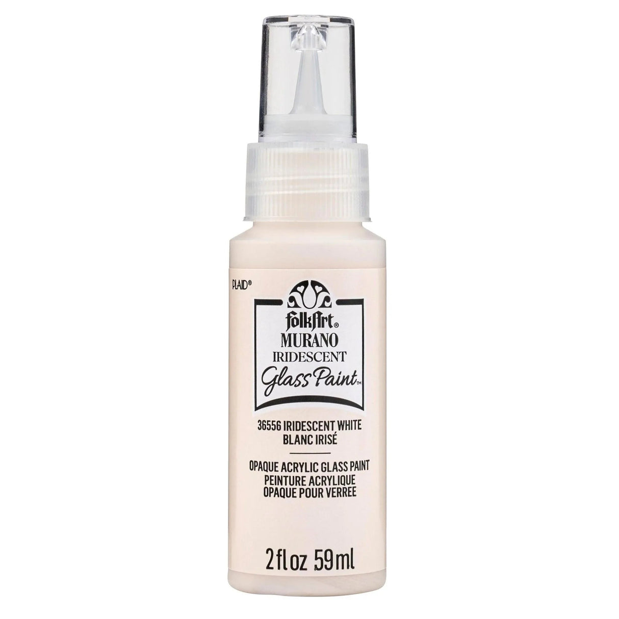 FolkArt Murano Glass Paint - Iridescent White (2 oz Bottle)