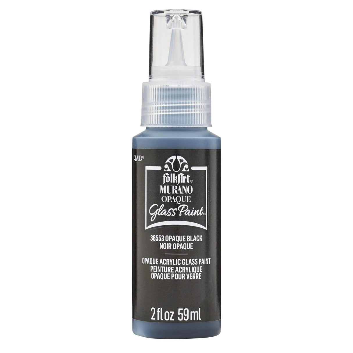 FolkArt Murano Glass Paint - Opaque Black (2 oz Bottle)