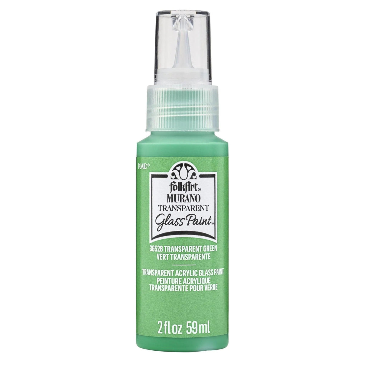 FolkArt Murano Glass Paint - Transparent Green (2 oz Bottle)