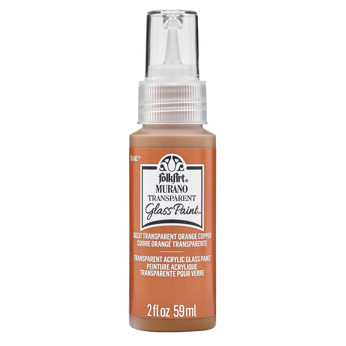 FolkArt Murano Glass Paint - Transparent Orange Copper (2 oz Bottle)