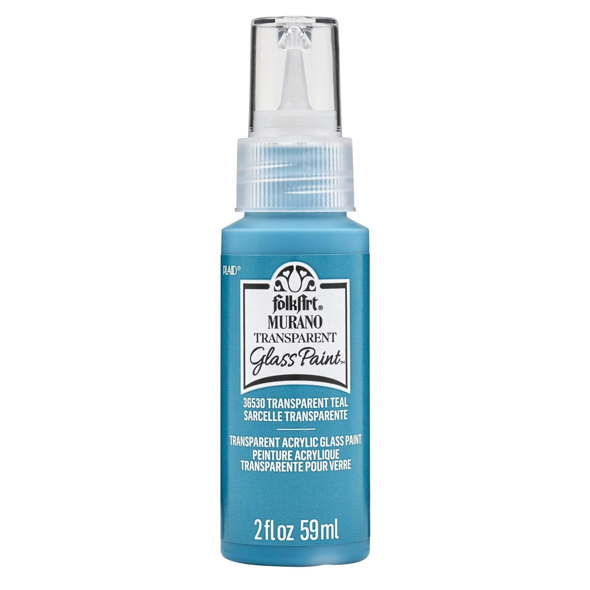 FolkArt Murano Glass Paint - Transparent Teal (2 oz Bottle)