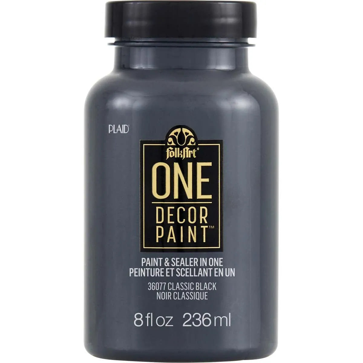 FolkArt One Decor Paint - Classic Black (8 oz Bottle)
