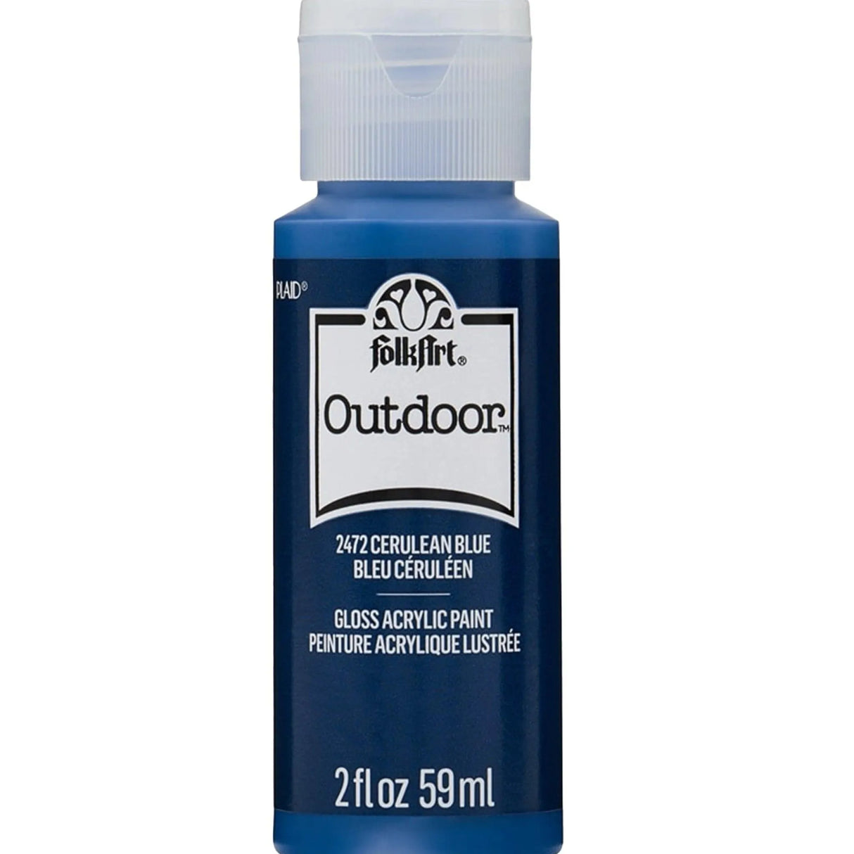 FolkArt Outdoor Acrylic Paint - Cerulean Blue (2 oz Bottle)