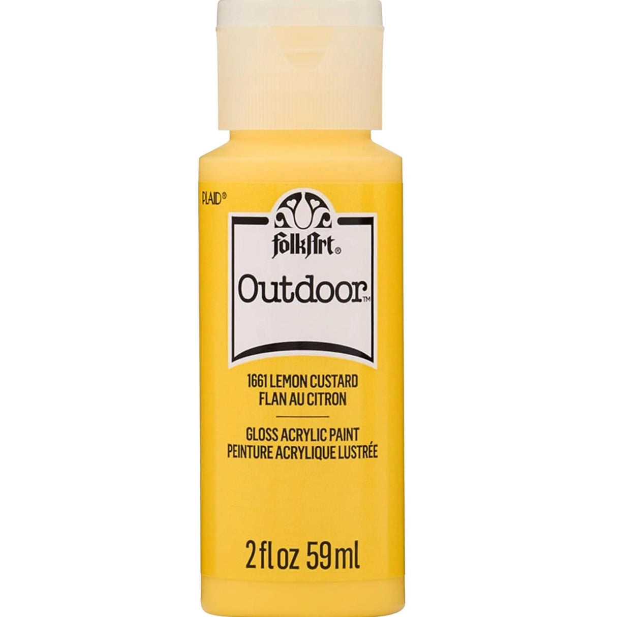 FolkArt Outdoor Acrylic Paint - Lemon Custard (2 oz Bottle)