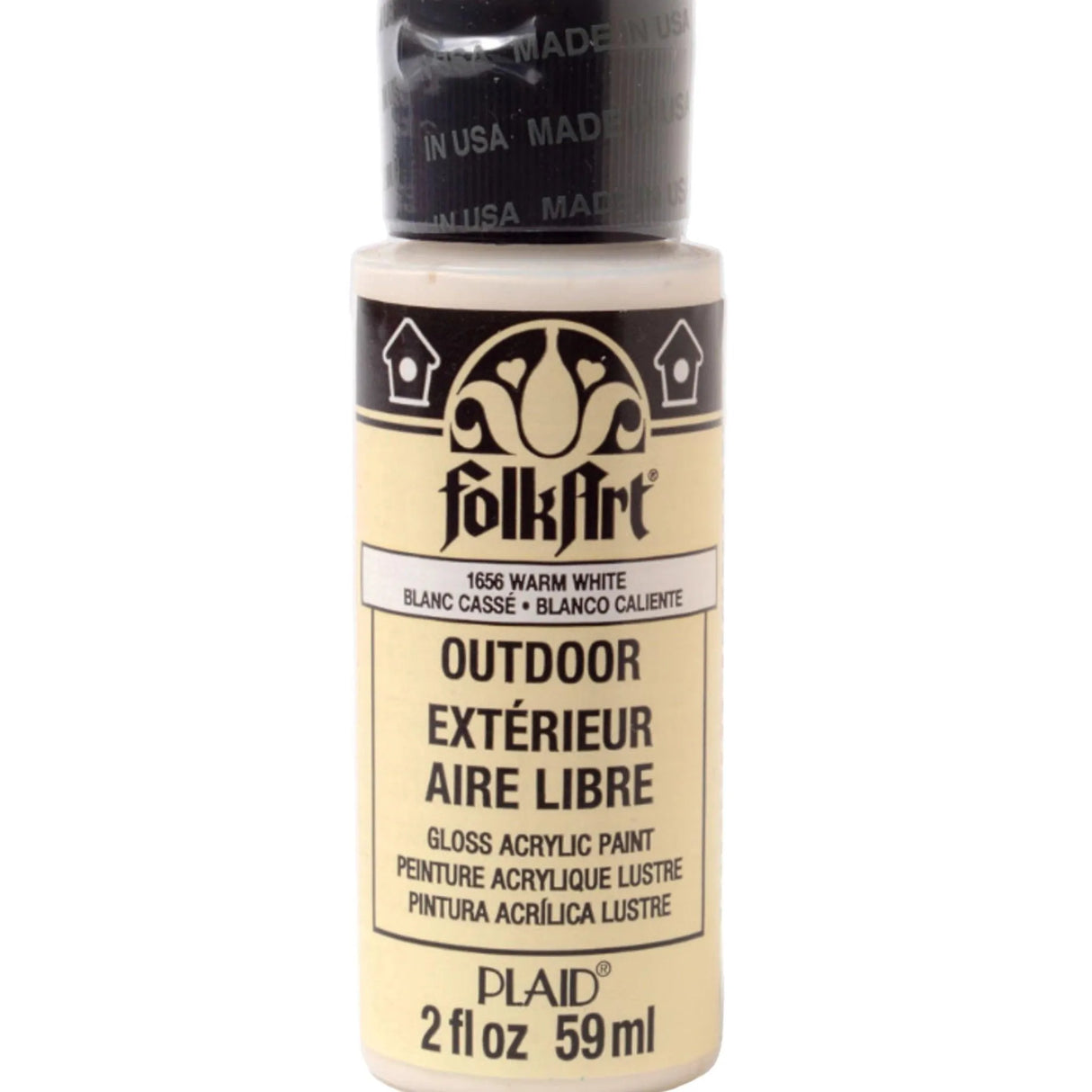 FolkArt Outdoor Acrylic Paint - Warm White (2 oz Bottle)