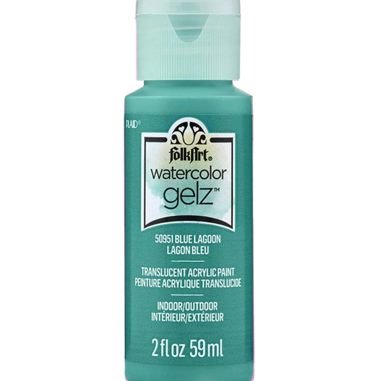 FolkArt Watercolor Gelz Acrylic Paint - Blue Lagoon (2 oz Bottle)
