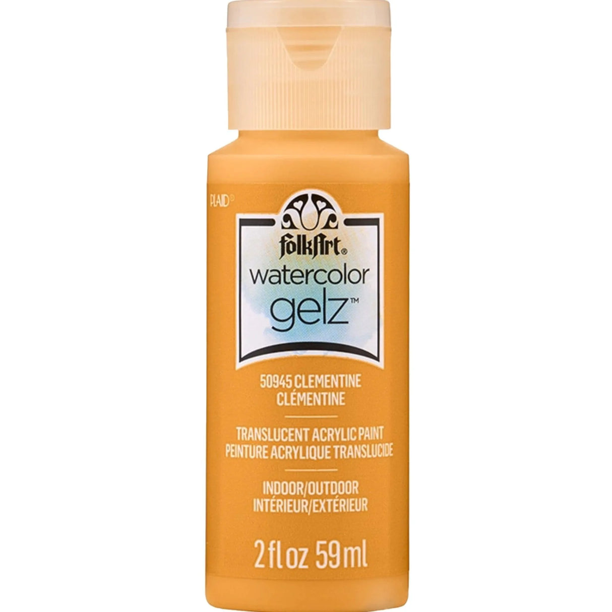 FolkArt Watercolor Gelz Acrylic Paint - Clementine (2 oz Bottle)