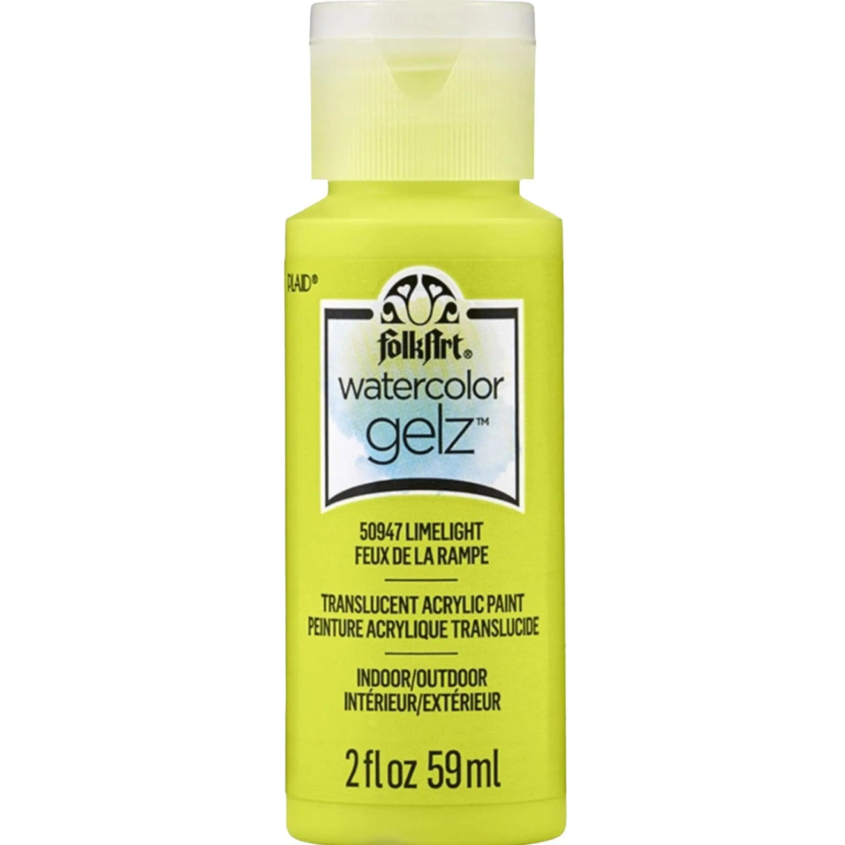 FolkArt Watercolor Gelz Acrylic Paint - Limelight (2 oz Bottle)