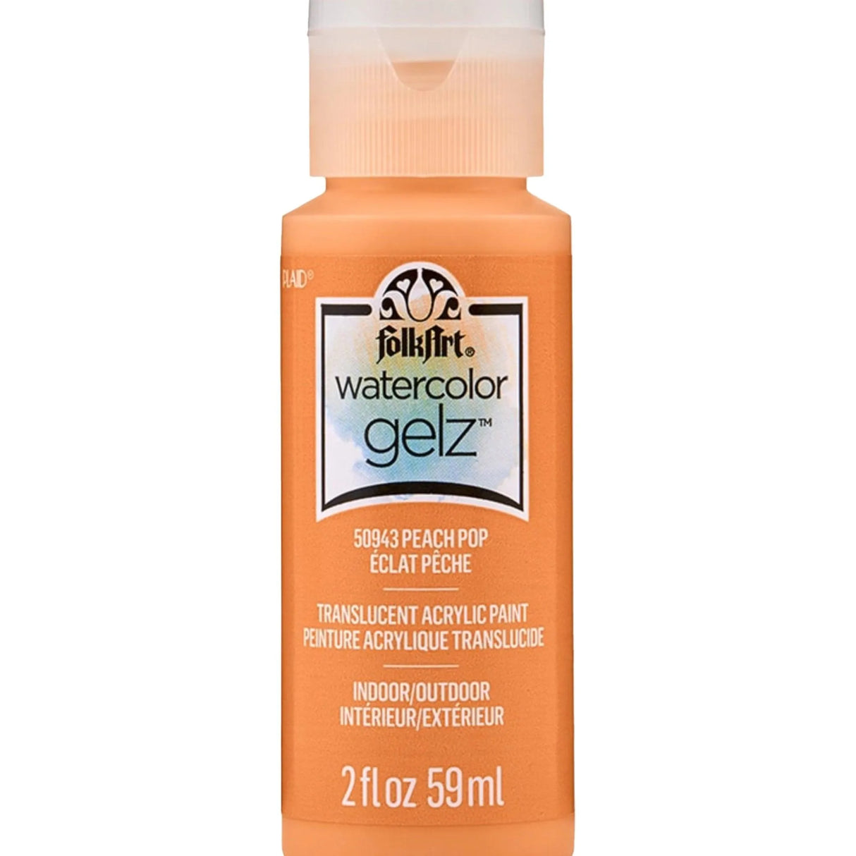 FolkArt Watercolor Gelz Acrylic Paint - Peach Pop (2 oz Bottle)