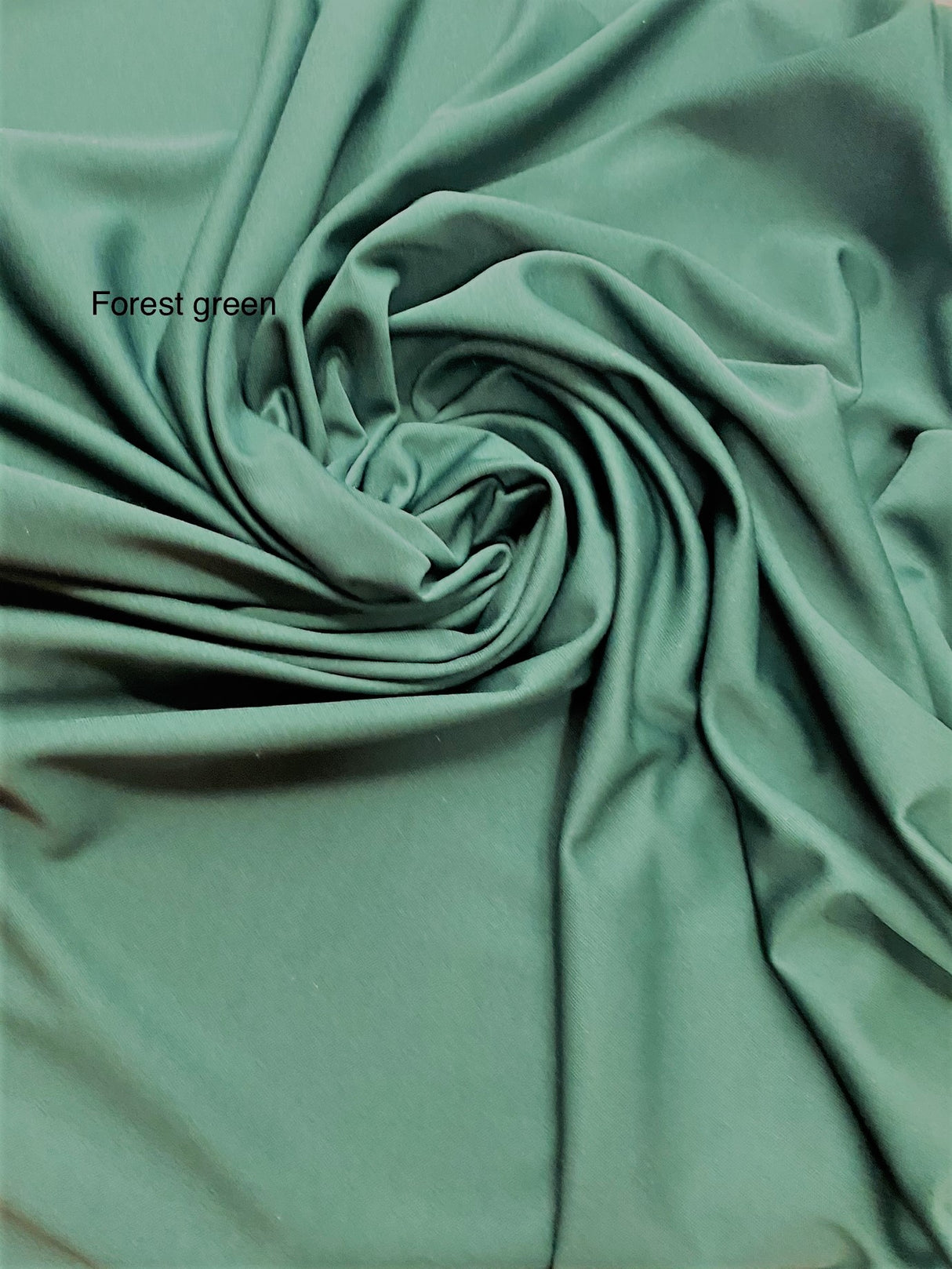 Forest Green Polyester Scuba Fabric - Forest Green, Knit, 59"-60" Width